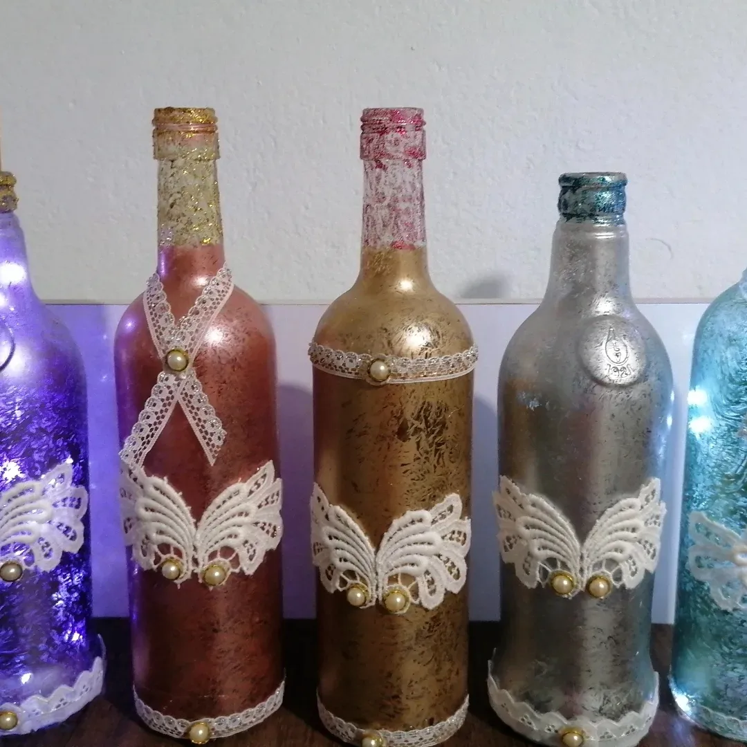 Botellas decoradas con luces 